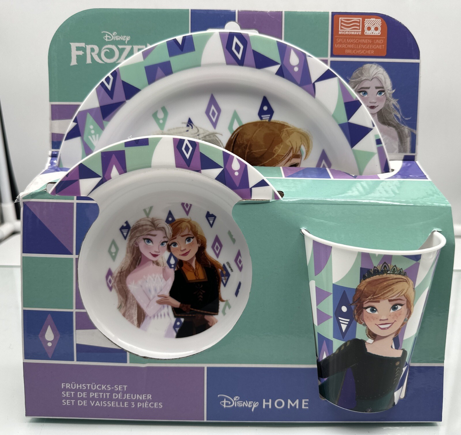 SONDERPOSTEN! 40 Stk.Frozen Kindergeschirr Set3 Tlg,Eiskönigin KITA,Kindergarten