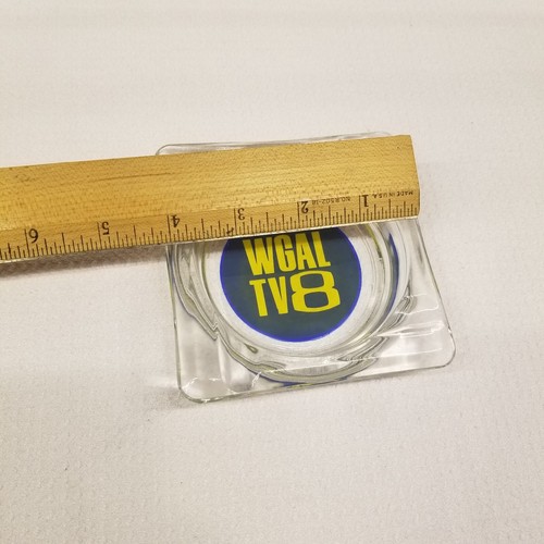 Vintage WGAL TV Channel 8 Glass Advertising Ashtray Lancaster PA Square Deco - Picture 5 of 7