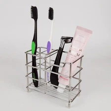 Stainless Steel Bathroom Toothbrush Holder Toothpaste Razor Stand Pen Rack