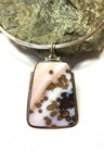 Very rare stone - Natural Polka Dot Agate, Sterling Silver Big Handmade pendant