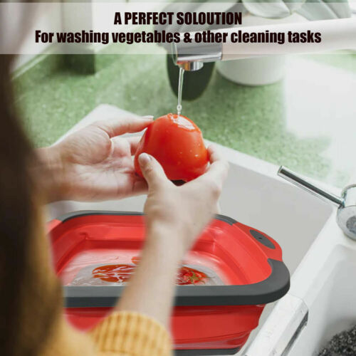 6L Collapsible Washing Bowl Foldable Bucket Dish Washing Up Camping Kitchen UK - Picture 4 of 8
