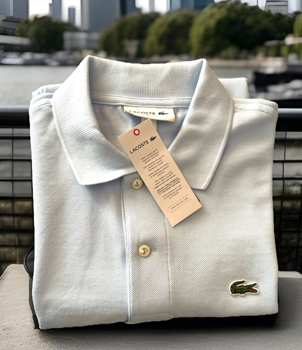 Lacoste Classic Fit L.12.12 Original Pique Sky Blue Polo Shirt FR 3 Size: S