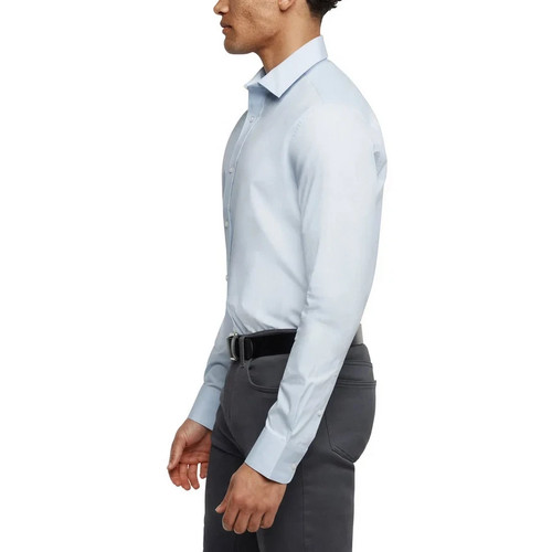 Banana Republic Men's Long Sleeve Poplin Dress Shirt, Blue, S - Picture 2 of 5