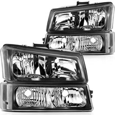 Pair For Chevy Silverado 1500 Headlight Assembly 4.3l 4.8l 03-2006 Black Housing Pair For Chevy Silverado 1500 Headlight Assembly 4.3l 4.8l 03-2006 Black Housing
