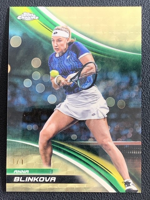 Anna Blinkova 2025 Topps Chrome Tennis SuperFractor Base 1/1 #112