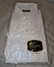 Vintage JCPenney Towncraft Penn Prest Dress Shirt 16 White Short Sleeve