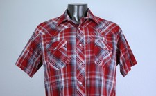Wrangler Wrancher Men's Shirt Red Plaid Button Up Western Pearl Snap Size XL