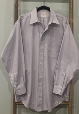 Brooks Brothers Shirt Mens 15.5 - 33 Purple Gingham Classic Non Iron 100 Cotton