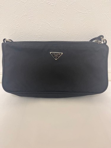 Prada Mini Leather Pouch Wallet Card Holder Compact Bag