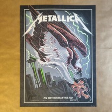 Metallica poster  - Nate Dino - Seattle - 2024 - Pop Up Reg