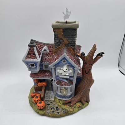 Partylite Candleholder Ghostly Tea Light House Halloween Decor P7862 RETIRED