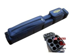New Champion Leather 3x6 Hard Pool Cue Case for 3 32 Inches B-0425 Dark Blue