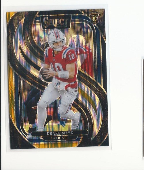 2024 Panini Select - Premier Level Drake Maye #113 Black & Orange Shock Prizm...