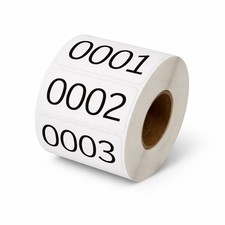 0001-1000 Count 2x1 Inch Sequential Number Sku Inventory Labels Adhesive Sticker