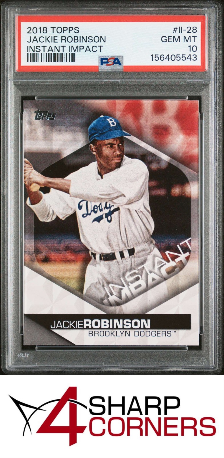 2018 TOPPS INSTANT IMPACT #II-28 JACKIE ROBINSON HOF POP 1 PSA 10 view 1