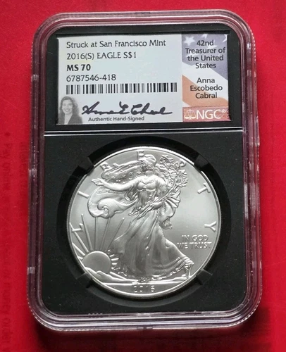 2016-(S) American 1oz .999 Fine Silver Eagle Struck at SF Mint NGC MS-70 Auto