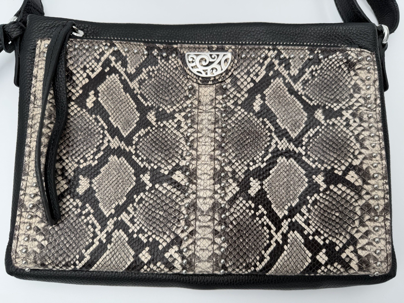 Brighton Pretty Tough Python Black Studded Crossb… - image 3