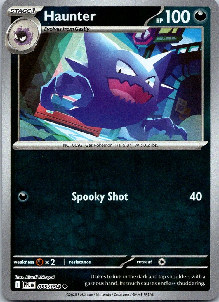 Haunter - Reverse Holo Uncommon ME02: Phantasmal Flames - 055/094 NM