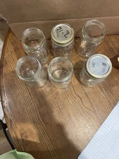 Vintage Kerr Self Sealing Mason  Pint Canning Jars, Lot Of 6