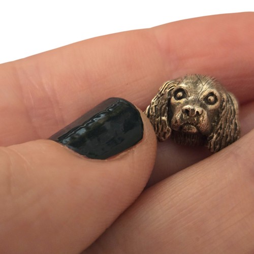 Sterling Silver Dog Charm Bead Signed Bark Bead English Setter 925 Stamped JEM