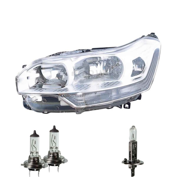 Halogen Scheinwerfer Rechts H7/H7/H1 FüR CitroëN C5 III Break Inklusive Lampen-image