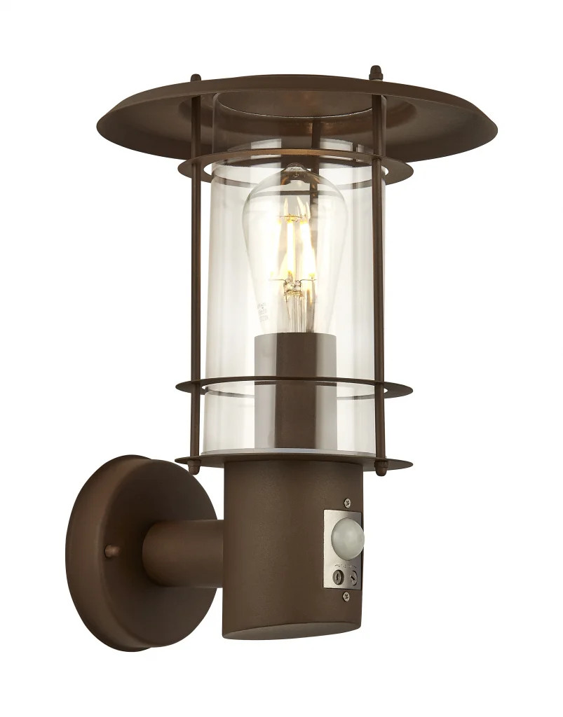 Outdoor Light Brown Edgeware Wall Rust PIR IP44 Searchlight 6211RUS