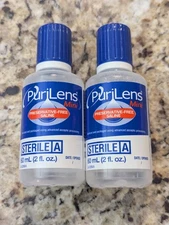 PuriLens 2 Pack Mini Perservative-Free Saline Sterile A 2 fl oz each exp: 01/27