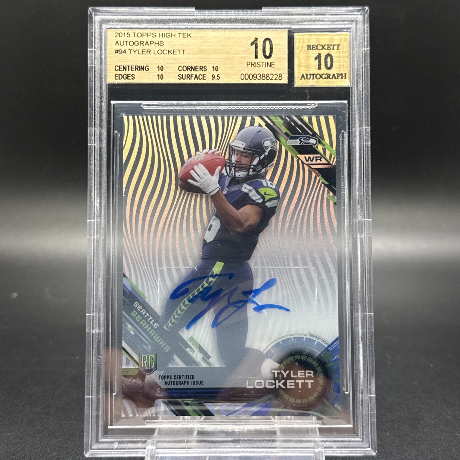 2015 Tyler Lockett Topps High Tek Rookie Auto BGS 10 AUTO 10