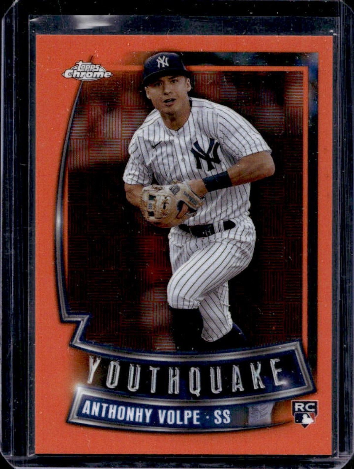 2023 Topps Chrome Update Anthony Volpe Youthquake RC Orange Refractor #23/25