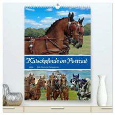 Kutschpferde im Portait (hochwertiger Premium Wandkalender 2026 DIN A2 hoch),...