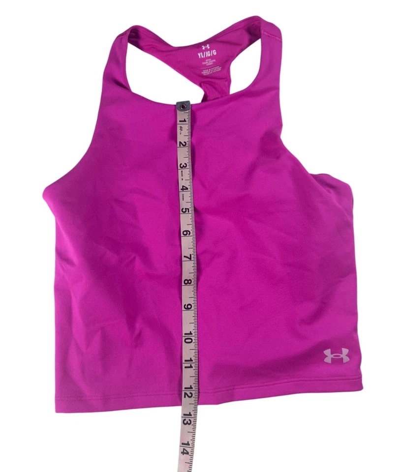 Camiseta sin mangas Under Armour jóvenes niñas talla YL espalda deportiva rosa poliéster/nylon Foto 3 de 4