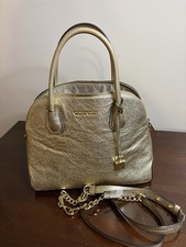Michael Kors Women s Gold Satchel Top Handle Zip Bag Chain Strap Padlock Studs