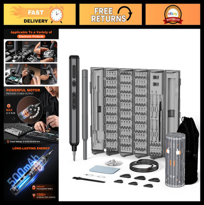 138-in-1 Cordless Electric Screwdriver Set with LED Light & 120 Bits - Home Repa