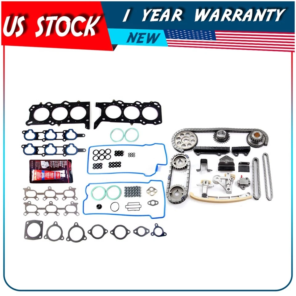 Juego de juntas de culata Kit de cadena de distribución para 02-06 Suzuki XL-7 2,7 L GAS DOHC Foto 4 de 4