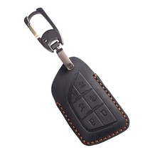 Premium Leather 6-Button Key Fob Cover Case for Cadillac Escalade CT4 CT5 Lyr...