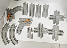 Fisher-Price GeoTrax Gray Track Lot 13pc Switch Intersections Straights Curves