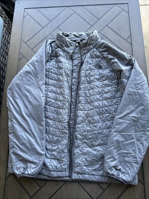 North Face Thermoball Jacket Mens Sz XL Gray Puffer Quilted BROKEN ZIPPER