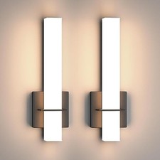 Modern LED Wall Sconces Set of Two,18W 3000K Dimmable LED Sconces 2-Pack Black