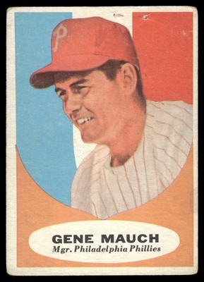 1961 Topps #219 Gene Mauch VG Staple Holes