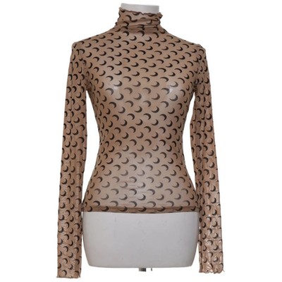 Rollkragenpullover, Größe: S, Beige/Schwarz, Sonstiges, Mesh, Damen #RiS