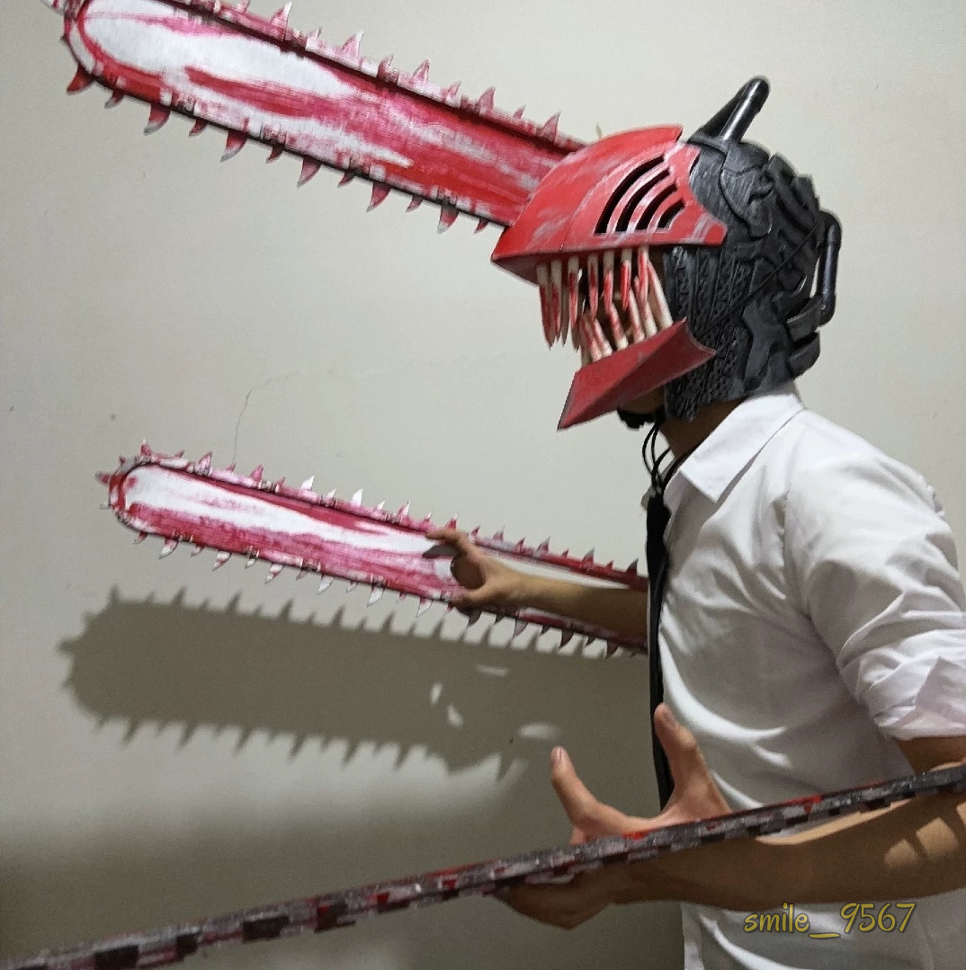 Motosierra Hombre Denji EVA Impresión 3D Usable Casco Juegos con disfraces Máscara de Halloween Accesorios