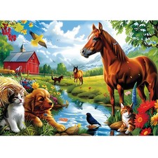 300 Piece Jigsaw Puzzle Farm Horse Country Animal Landscape Family Game