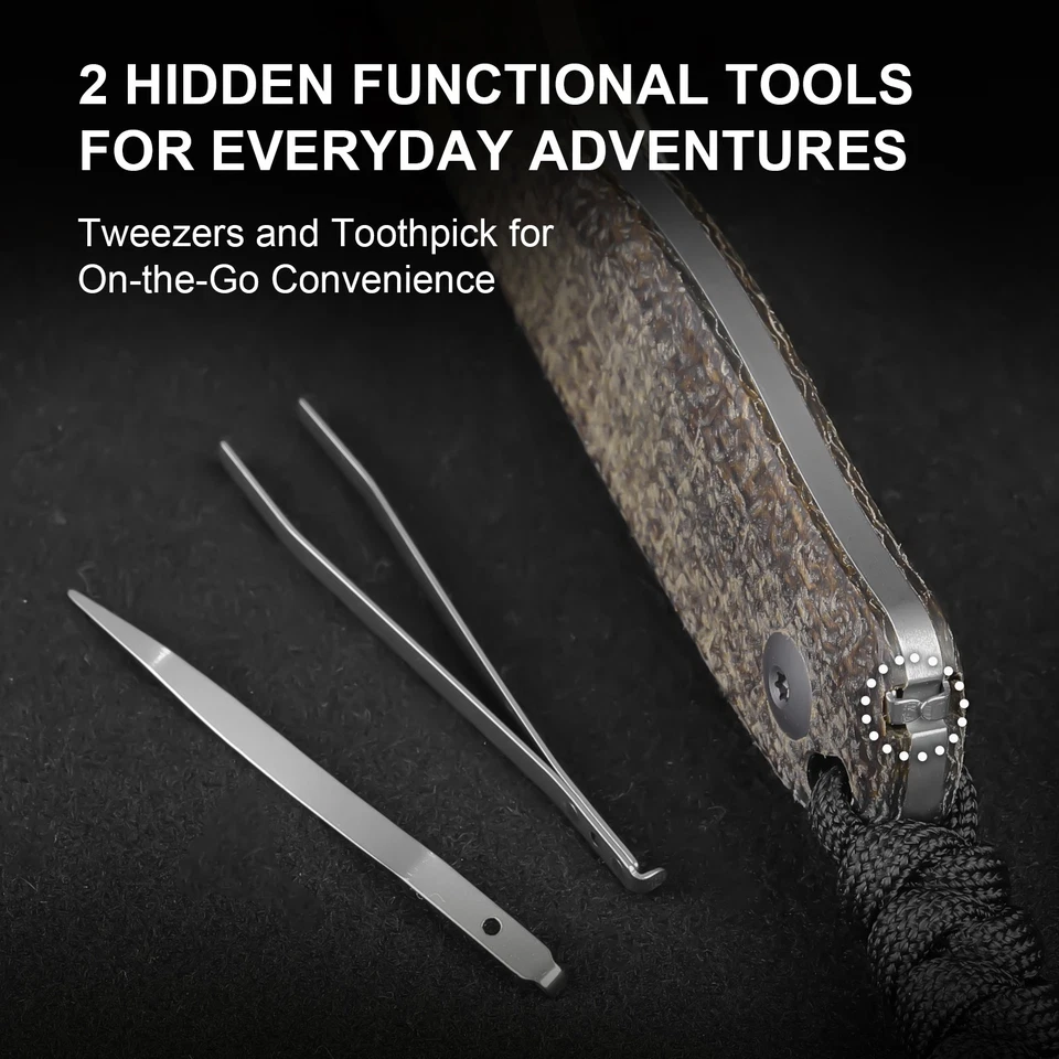 Kizer Drop Bear Fix Feststehendes Messer 14C28N Klinge Micarta-Griff 1094A1 - Bild 3 von 4