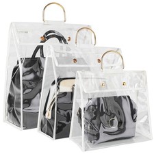 Purse Storage Clear Handbag Organizer 3PCS Handbag Storage PVC Dust Proof Bags
