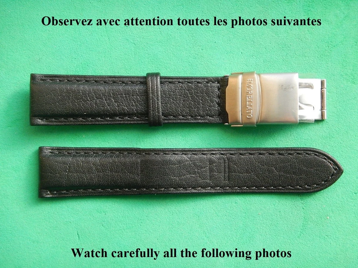 Bracelet De Montre Cuir Veau Grainé Noir 18 Mm – Morellato Made In Italy, Qualité Supérieure