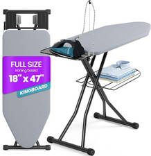 KINGBOARD Extra Wide Ironing Board 18x47 Ironing Surface with Iron Rest and Clot