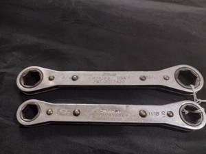 2 Snap-on R2022SA & R2426 3/4" X 13/16" & 5/8 X 11/16, 6 Point Ratcheting Wrench