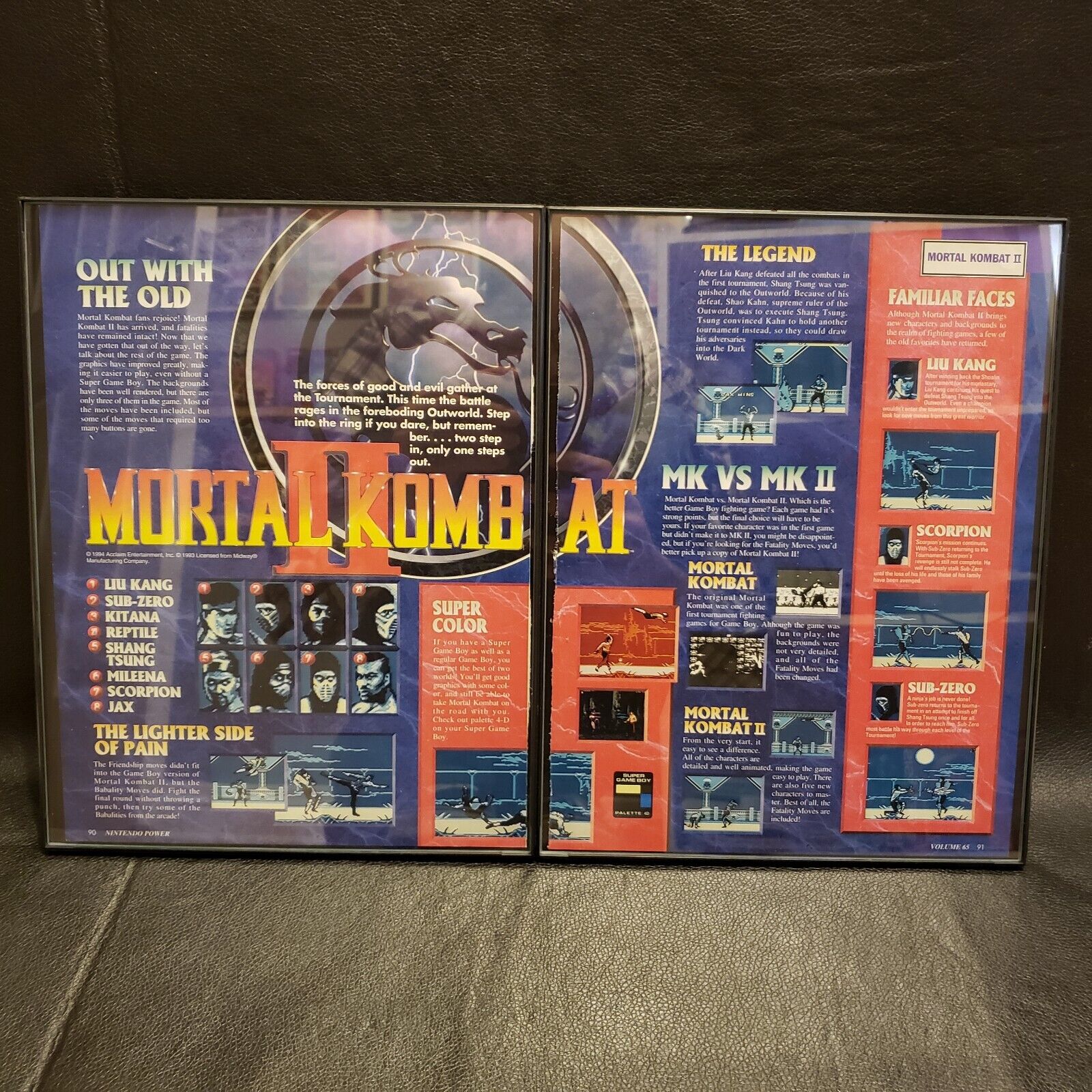 Mortal Kombat II Print Ad Game Poster Art PROMO Original SNES Sega Genesis  Gear