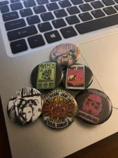 90s Buttons Rock Grunge Concert Poster Buttons