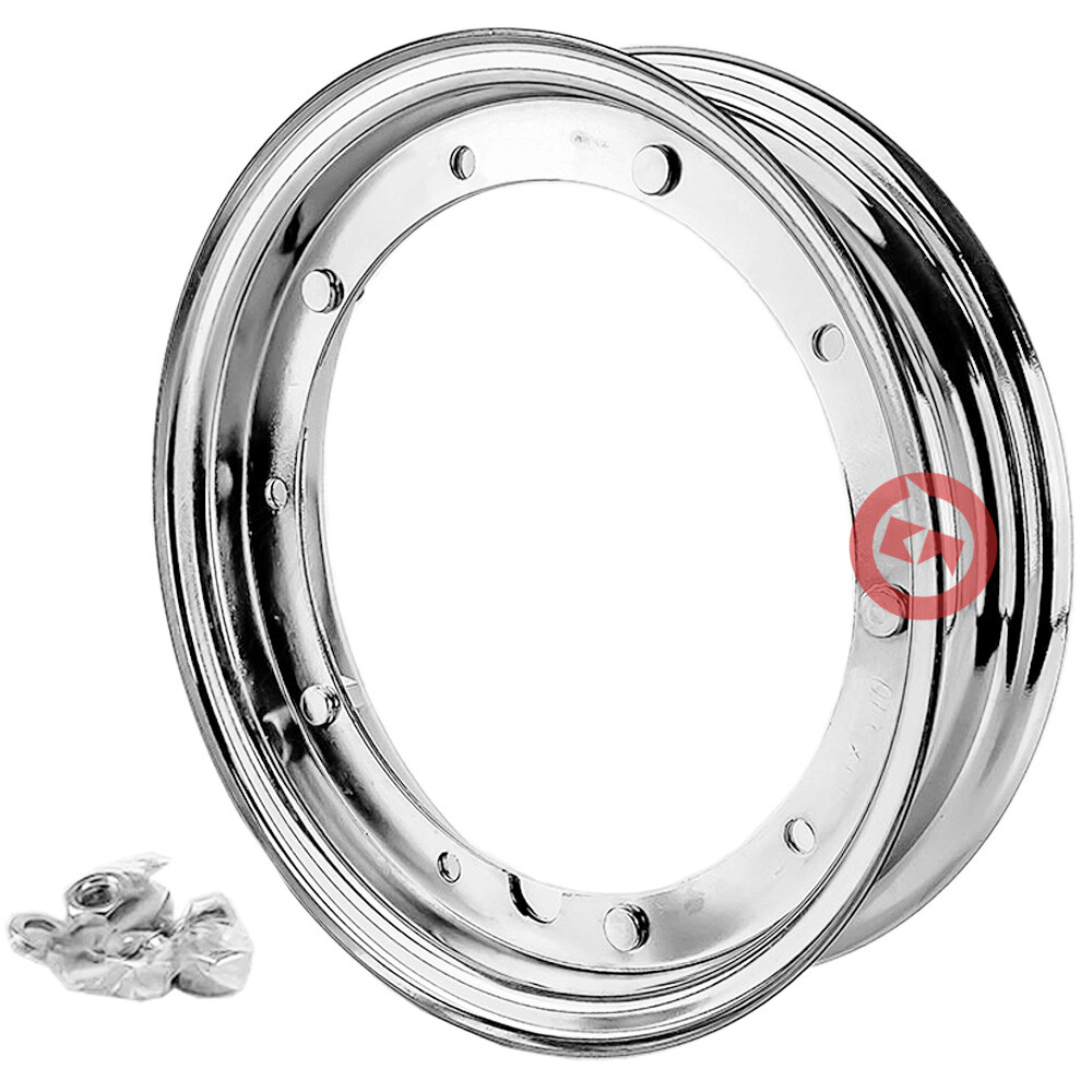 2.10" Rims Made In Italy - Chrome Wheels 3.50x10 / 3.00x10 For Vespa 50 Special 1 thumbnail image